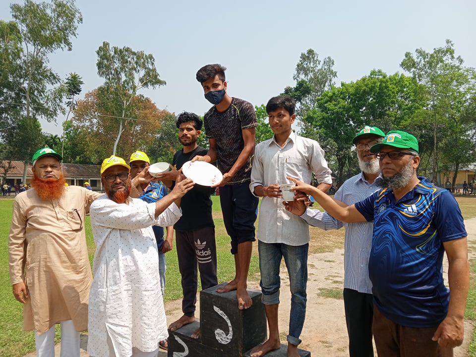 26 March 2022 Sports Day Prizes Given Stage - Aditmari Govt. College